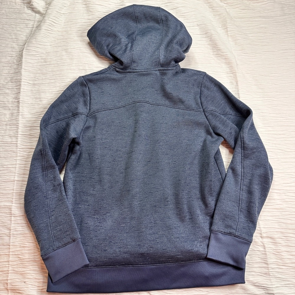 Under Armour ColdGear Hoodie Quilted Logo Blue Sweatshirt‎ Women's Medium - Picture 6 of 6
